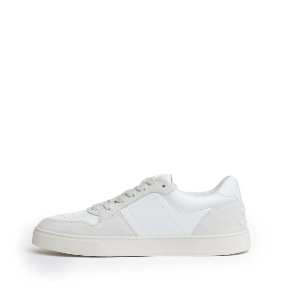 snakers pelle e camoscio bianco