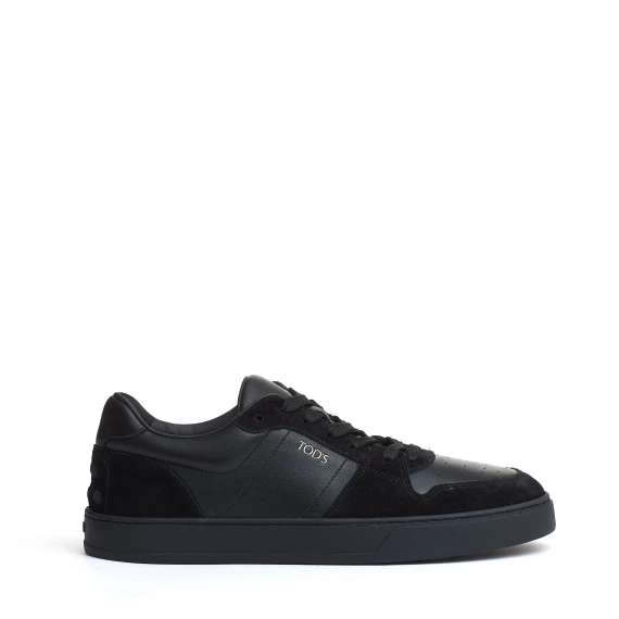 sneakers basket camoscio e pelle nera