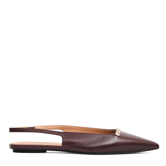 slingback pelle bordeaux bassa