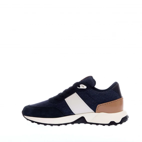 sneakers luxury in pelle e tessuto blu