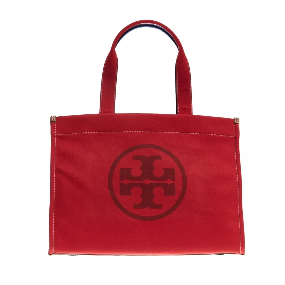 Tote in tessuto rossa e azzurro