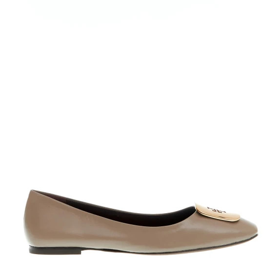 ballerina pelle fango logo oro
