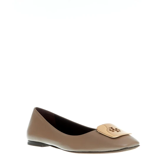 ballerina pelle fango logo oro