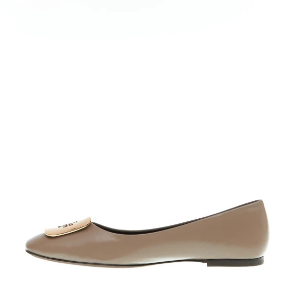 ballerina pelle fango logo oro