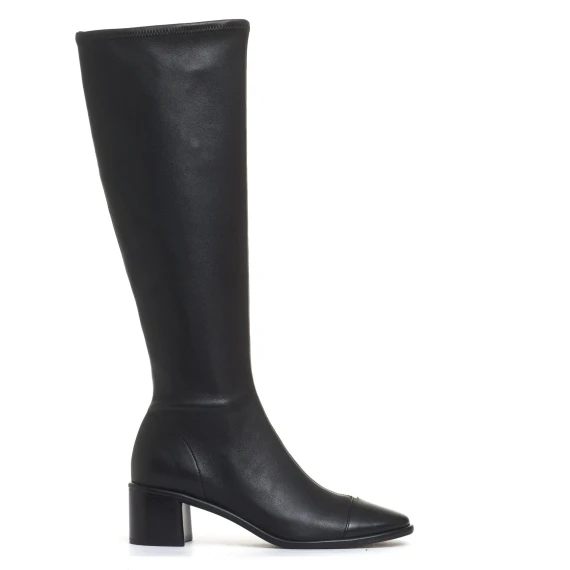 stivale elasticizzato nero tacco 50 mm